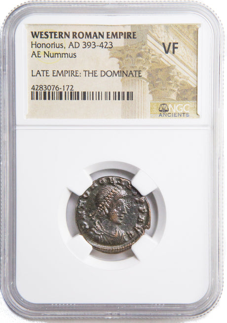 HONORIUS(AE2)NGC(VF) Roman AE of Honorius (AD393-423) NGC(VF)