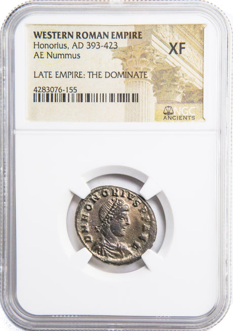 HONORIUS(AE2)NGC(XF) Roman AE of Honorius (AD393-423) NGC(XF)