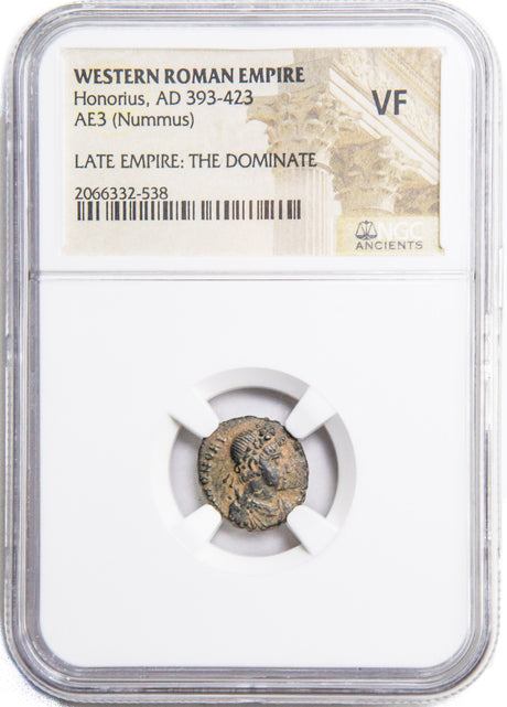 HONORIUS(AE4)NGC(VF) Roman AE of Honorius (AD393-423) NGC(VF)