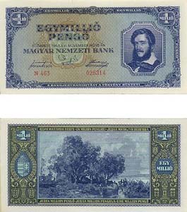 Hungary P122(AU) 1,000,000 Pengo