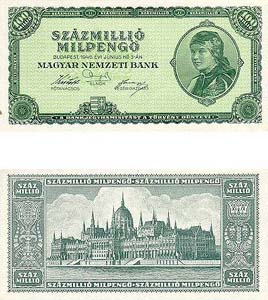 Hungary P130(AU) 100,000,000 Milpengo