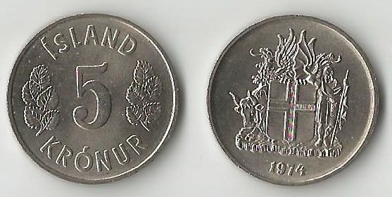 Iceland KM18(U) 5 Kronur