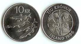 Iceland KM29.1A(U) 10 Kronur