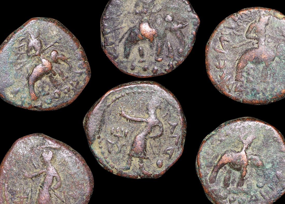 IN-KUSHAN-TET Ancient India, Huvishka (151-190 CE), Tetradrachm(C)