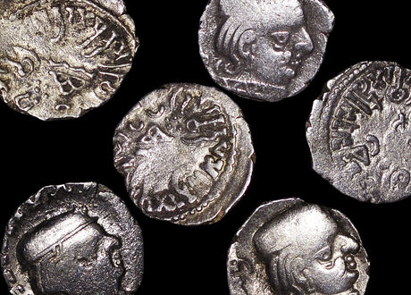 IN-WESTERNSATRAPS-VISVASIMHA Ancient India, Western Satraps or Kshaharates, Visvasimha (277&#45;282 CE), Drachm(C)