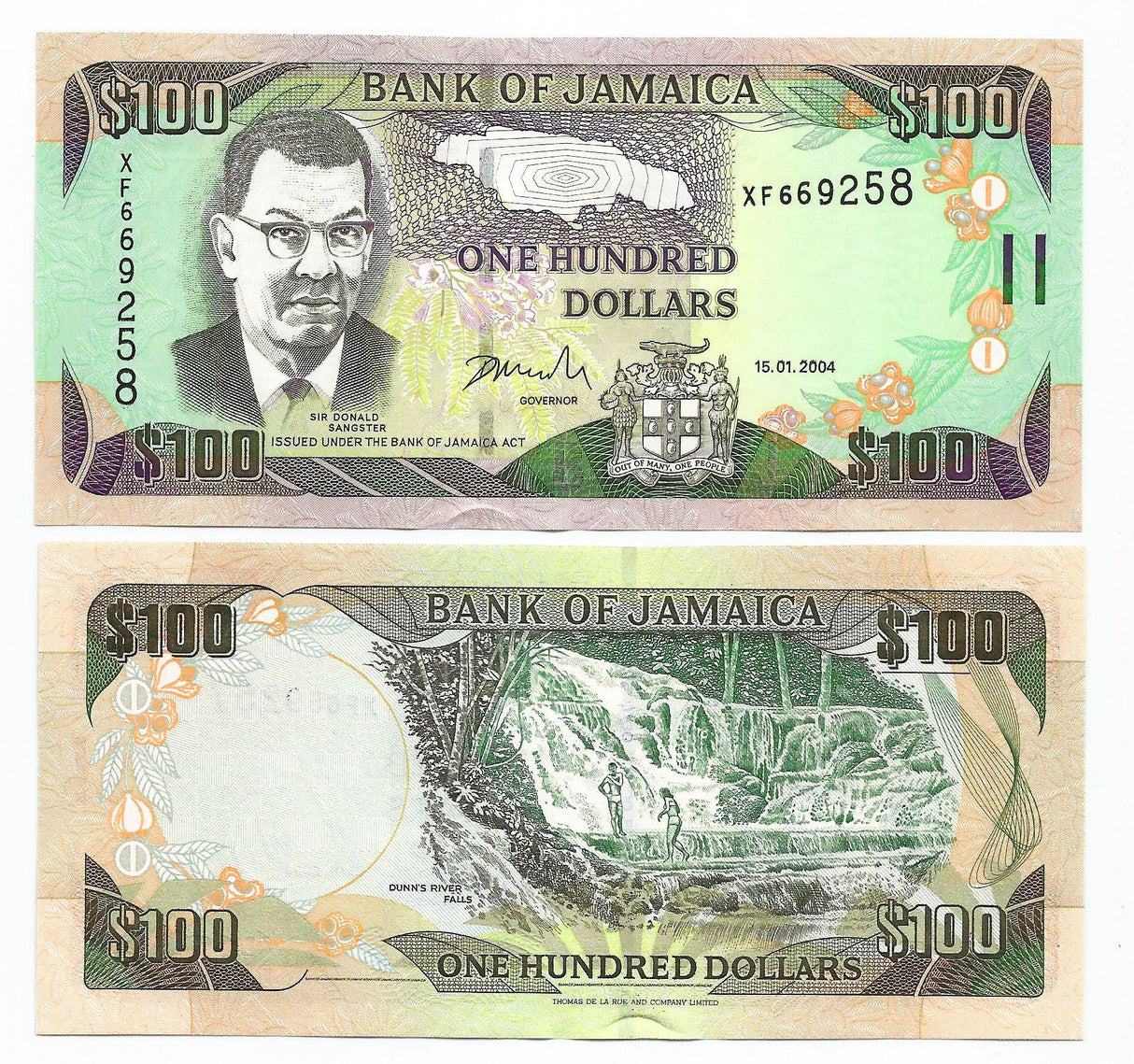 Jamaica P80d(U) 100 Dollars 2004