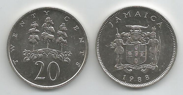 Jamaica KM48(U) 20 Cents