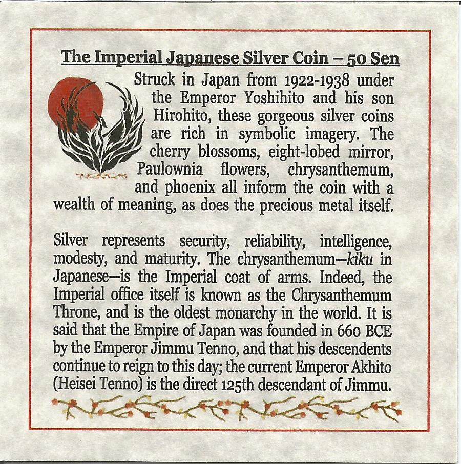 JAPAN50SEN-BBOX Imperial Japan: Box of Silver Japanese Coin (Black Box)