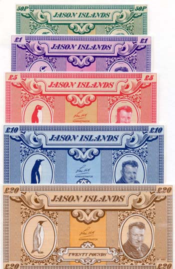 JASOSET(U) Jason Islands Set of 1 Pence and 4 Pound Notes