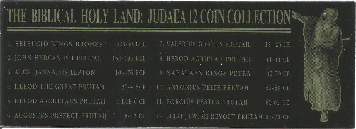 JUD12CNBOX-D Biblical Holy Land: Box of 12 Ancient Judaea Coins from the time of Jesus (Twelve-Coin Boxed Set)