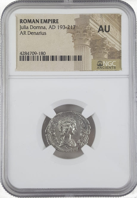 JULIADOMNA(AR)NGC(AU) Roman Silver Denarius of Julia Domna (AD193-217) NGC(AU)