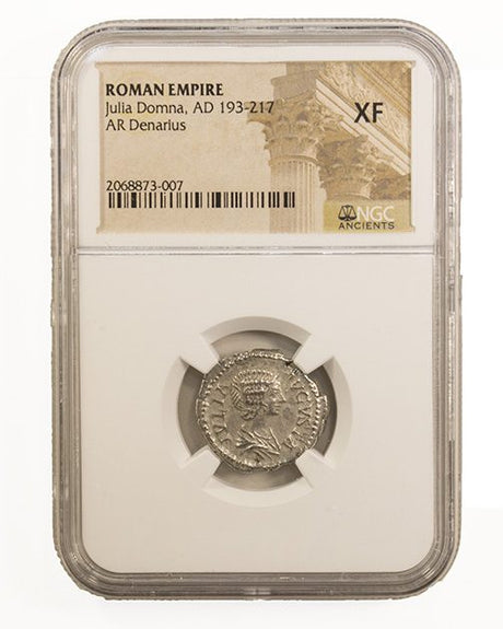 JULIADOMNA(AR)NGC(XF) Roman Silver Denarius of Julia Domna (AD193-217) NGC(XF)