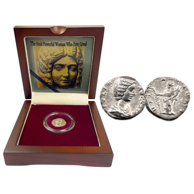 JULIADOMNABOX The Most Powerful Woman Who Ever Lived: Box of Silver Roman Denarius of Julia Domna (One-Coin Box)