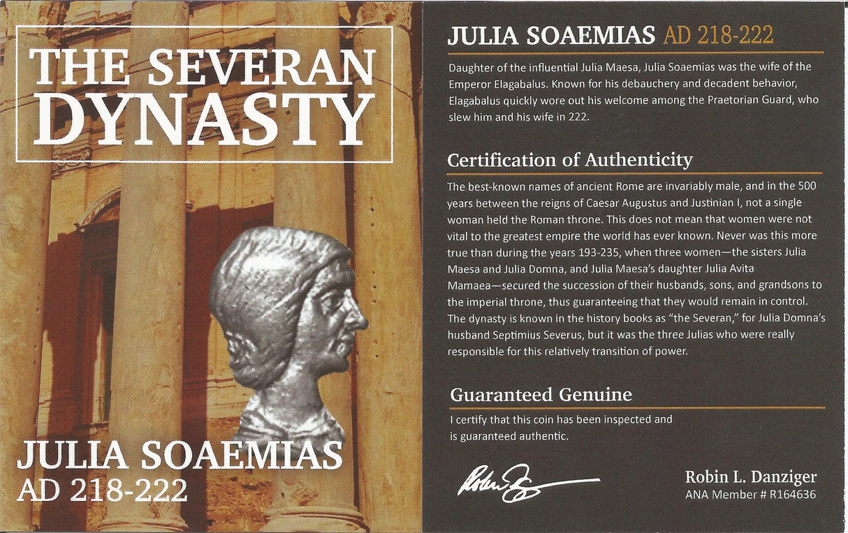 JULIASOAEMIAS(AR)NGC(CH-VF) Julia Soaemias Antoninianus NGC Certified Slab(CH-VF)