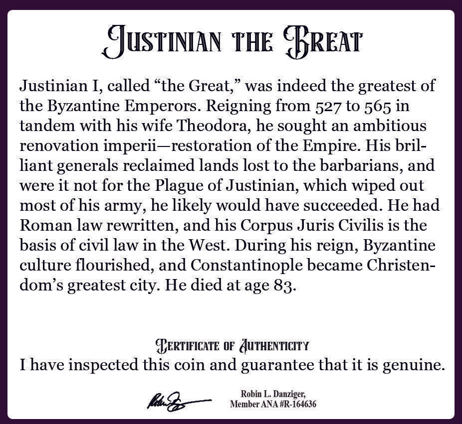 JUSTINIAN-BBOX Justinian the Great (Black Box)