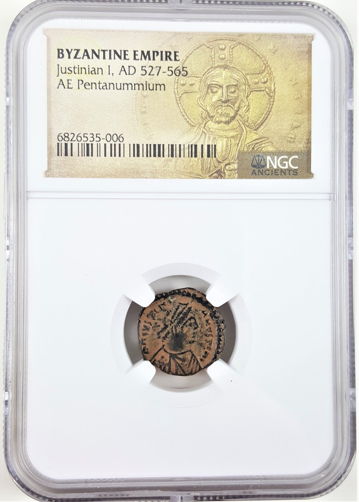 JUSTINIAN-NGC(HG) NGC Pentanummia of Justinian I Byzantine Empire(HG)