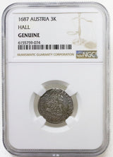 LEO-HOGMOUTH-NGC(HG) Leopold the Hogmouth - Silver 3 Kreuzer - NGC Certified Slab (High Grade)(HG)