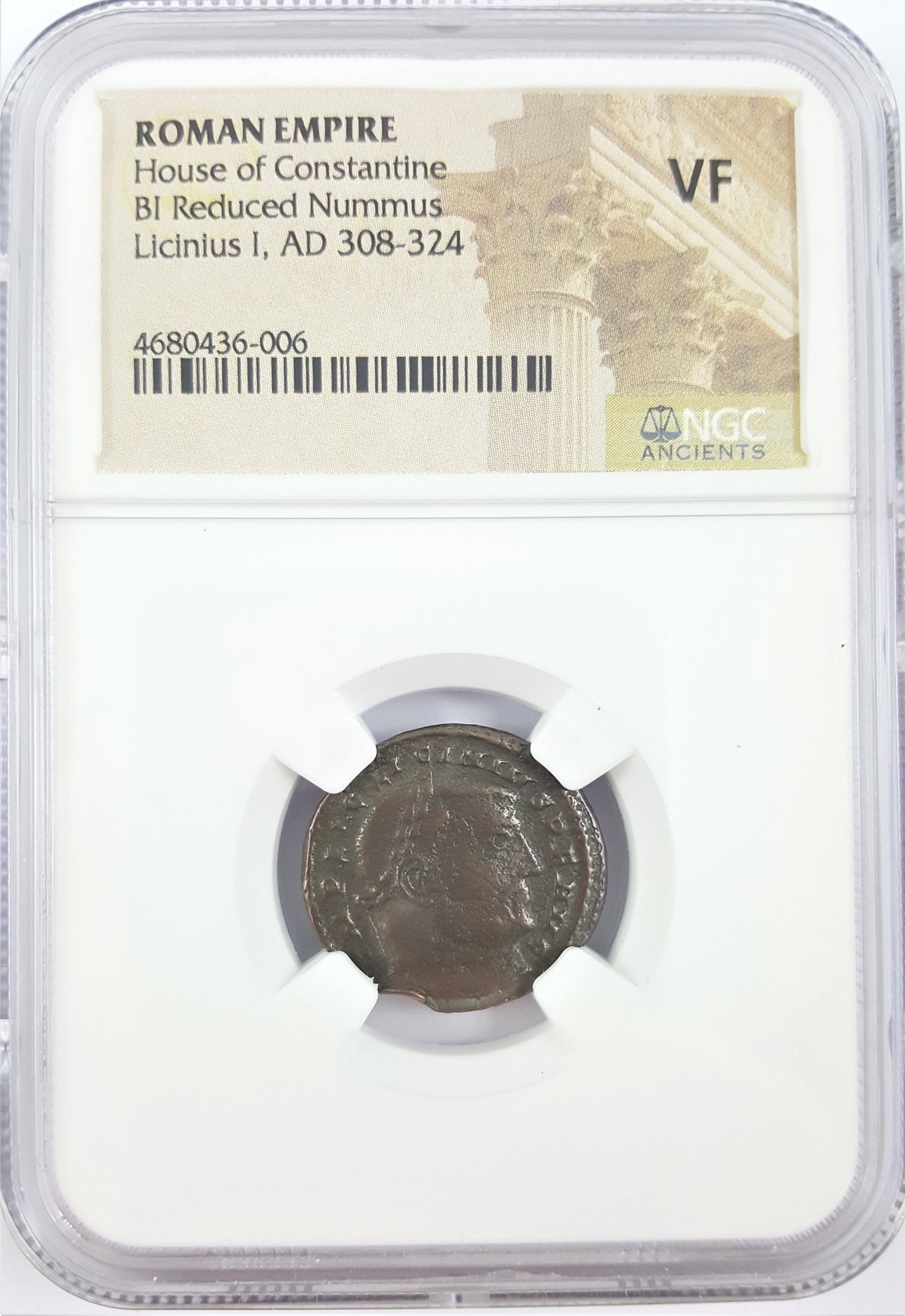 LICINIUS1ST(JOVI)NGC(VF) Roman AE of Licinius 1st (AD 308-324) Jovi Conservatori NGC(VF)