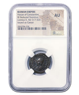 LICINIUS2ND(AE3)NGC(AU) Roman AE of Licinius II (AD 317-324) NGC(AU)