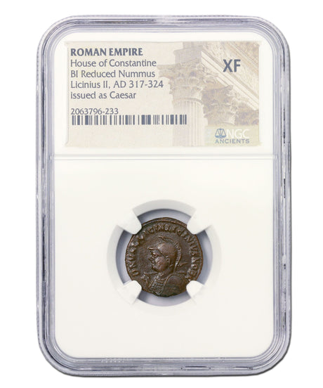 LICINIUS2ND(AE3)NGC(XF) Roman AE of Licinius II (AD 317-324) NGC(XF)