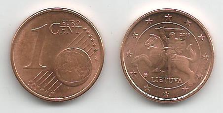 Lithuania KM205(U) 1 Cent Euro