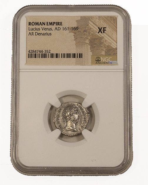 LUCIUSVERUS(AR)NGC(XF) Lucius Verus Silver Denarius NGC Certified Slab(XF)