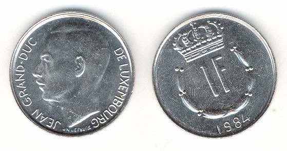 Luxembourg KM55(U) 1 Franc