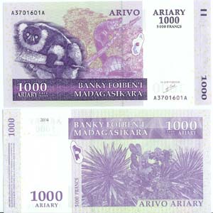 Madagascar P89(U) 1,000 Ariary