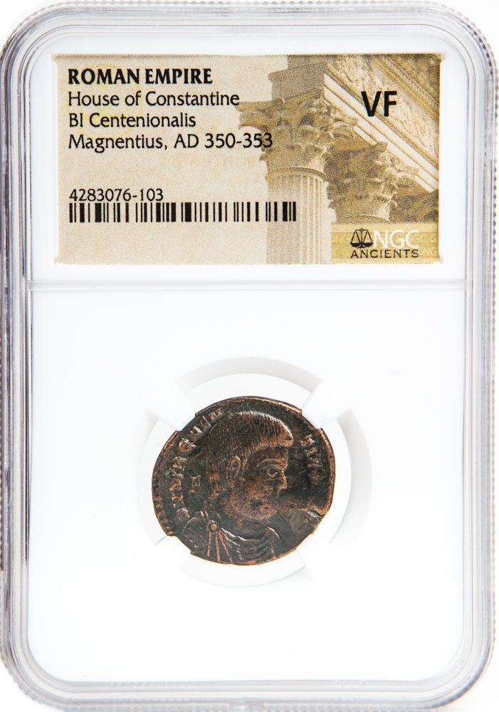 MAGNENTIUS(AE2)NGC(VF) Roman AE of Magnentius (AD 350-353) NGC(VF)