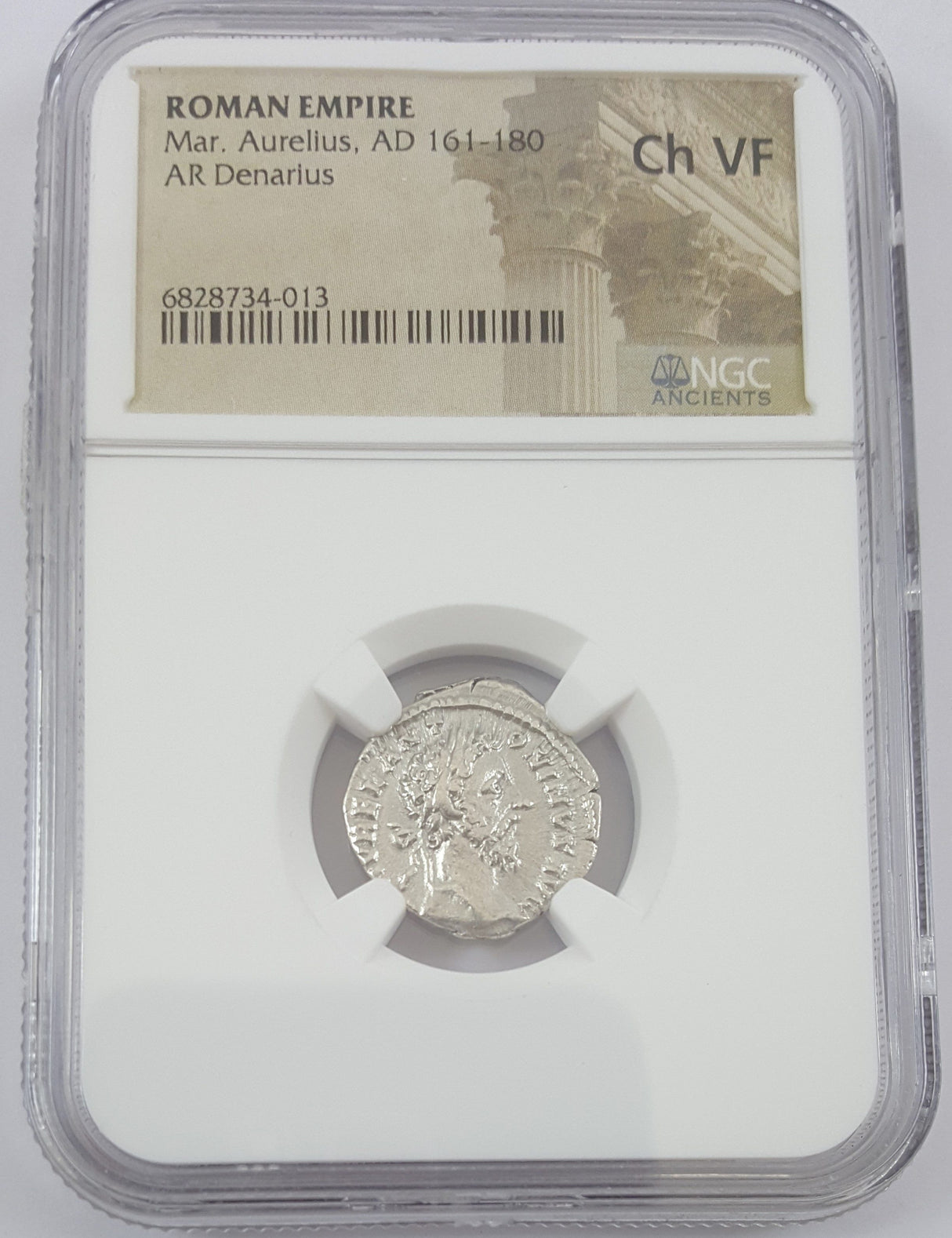 MARCUSAURELIUS(AR)NGC(CH-VF) Roman Silver Denarius of Marcus Aurelius (AD 161-180) NGC(CH-VF)