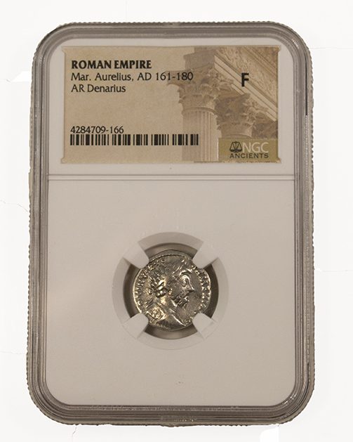 MARCUSAURELIUS(AR)NGC(F) Roman Silver Denarius of Marcus Aurelius (AD 161-180) NGC(F)