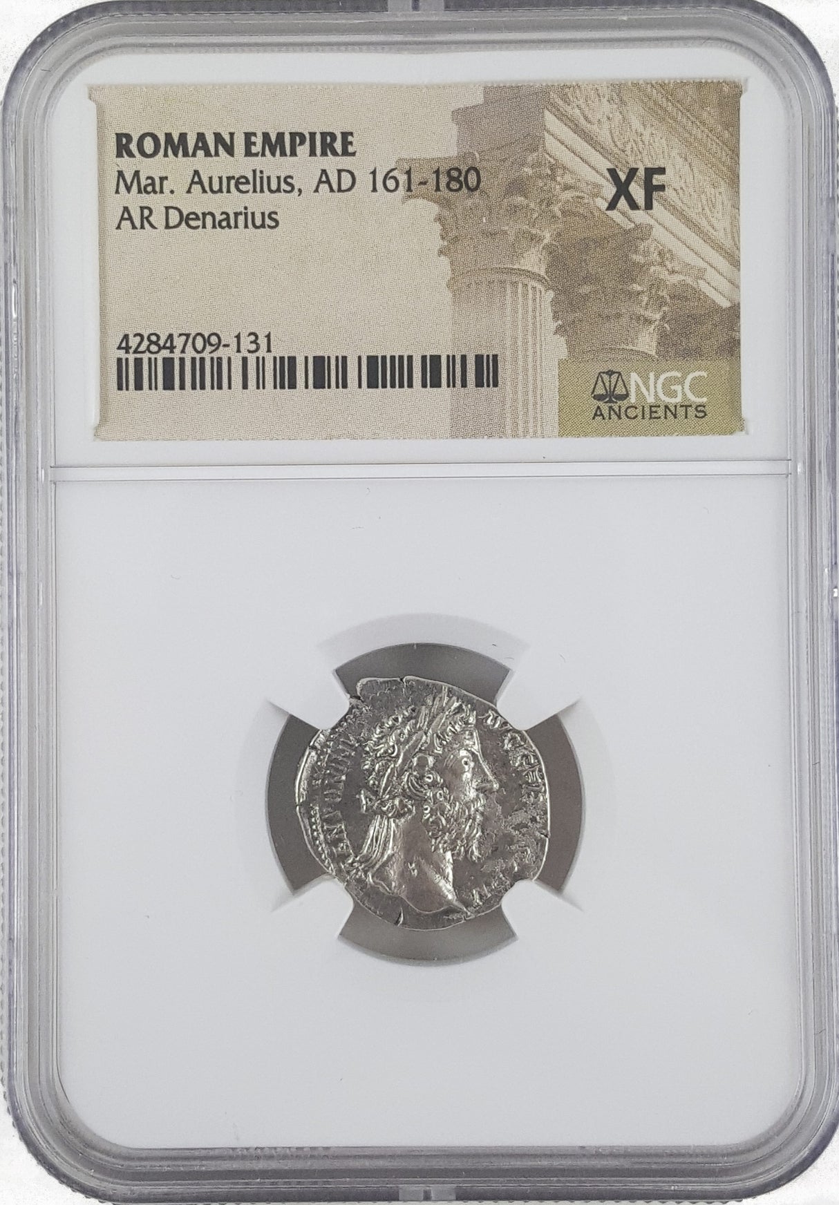 MARCUSAURELIUS(AR)NGC(XF) Roman Silver Denarius of Marcus Aurelius (AD 161-180) NGC(XF)