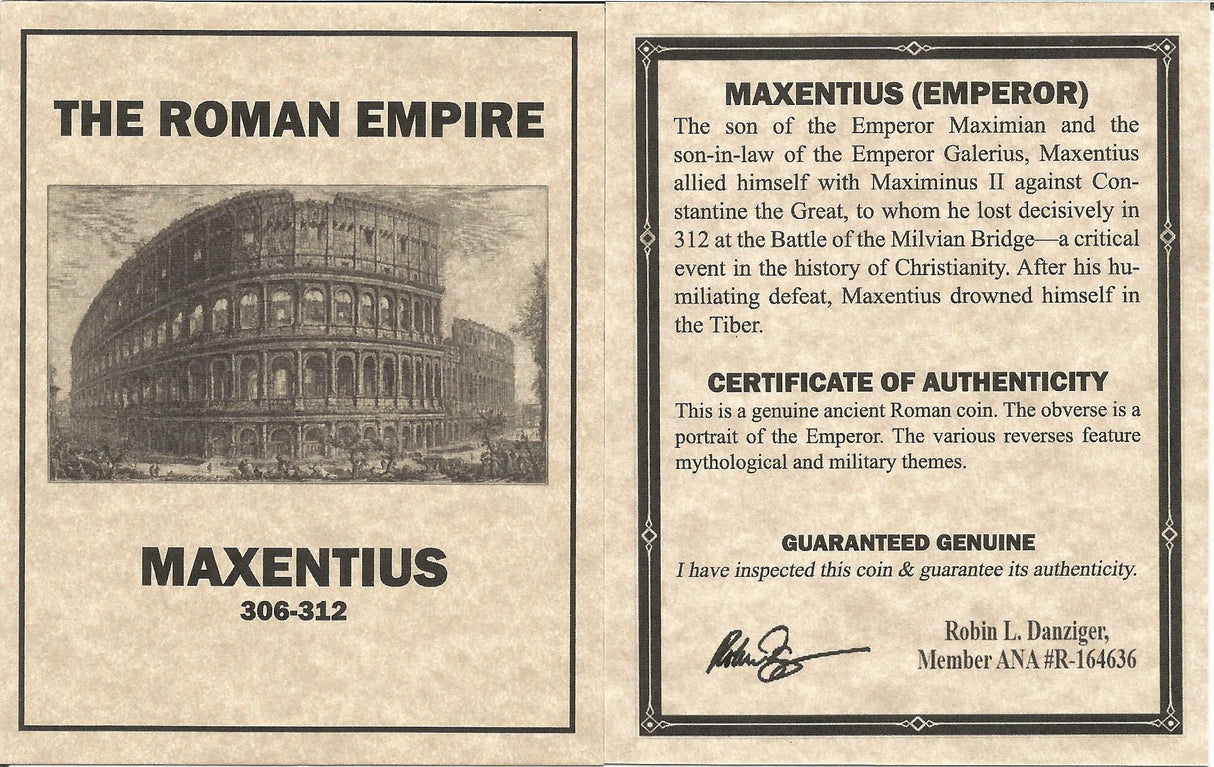 MAXENTIUS(AE2)NGC(AU) Roman AE of Maxentius (AD 306-312) NGC(AU)