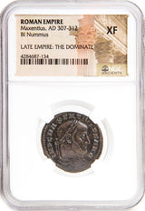 MAXENTIUS(AE2)NGC(XF) Roman AE of Maxentius (AD 306-312) NGC(XF)