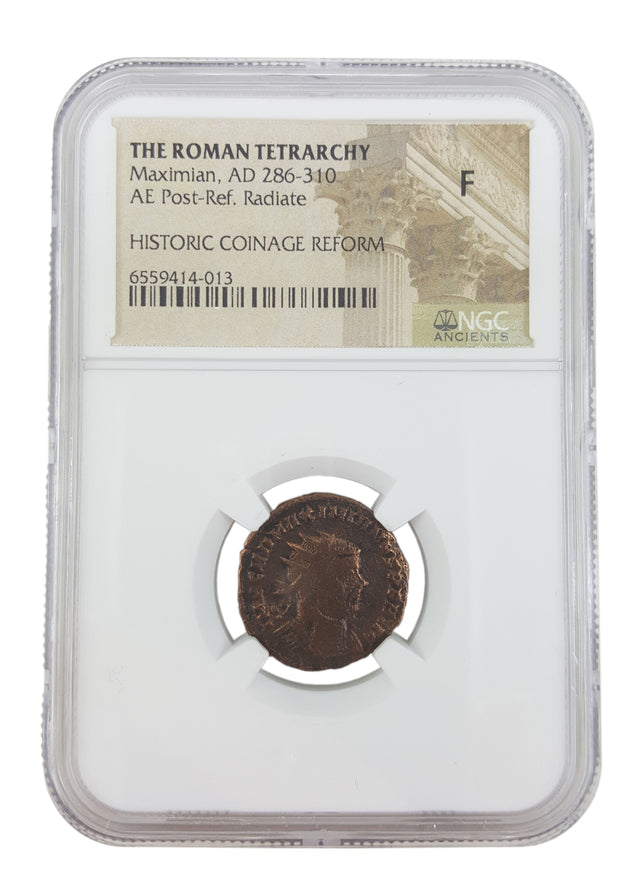 MAXIMIAN(ANT)NGC(F) Roman AE of Maximian (AD286-310) NGC(F)