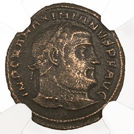 MAXIMIAN(QUARTER NUMMUS)NGC(VF) Roman AE of Maximian (AD286-310) NGC(VF)