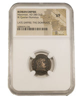 MAXIMIAN(QUARTER NUMMUS)NGC(VF) Roman AE of Maximian (AD286-310) NGC(VF)