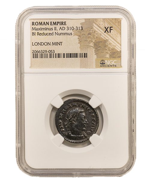 MAXIMINUS2ND(AE2)-LM-NGC(XF) Roman AE of Maximinus II (AD311-313) NGC-London Mint(XF)