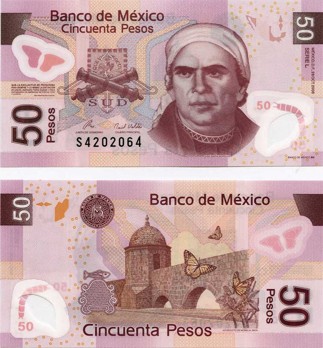 Mexico P123(U) 50 Pesos - Polymer (Plastic)