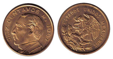 Mexico KM433(U) 10 Centavos