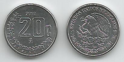 Mexico KM935(U) 20 Centavos