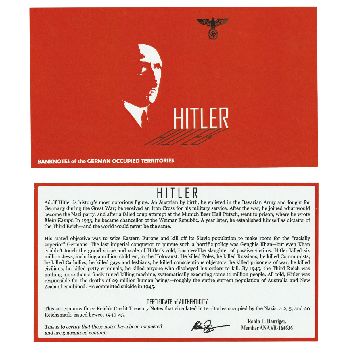 NAZI-BF Hitler: Nazi Occupation Notes (Billfold)