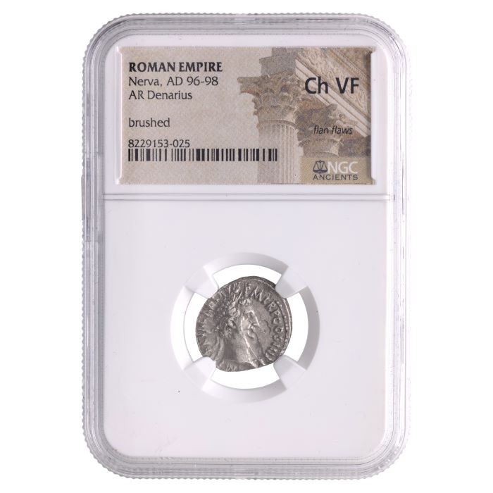 NERVA(AR)NGC(CH-VF) Nerva Denarius in NGC certified slab(CH-VF)