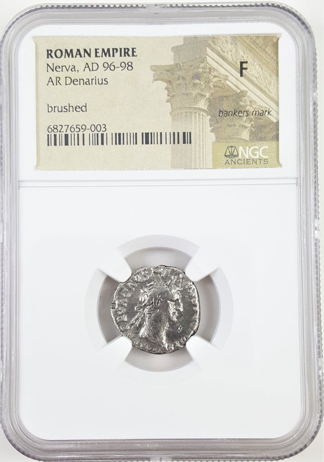 NERVA(AR)NGC(F) Nerva Denarius in NGC certified slab(F)