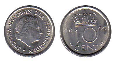 Netherlands KM182(U) 10 Cents