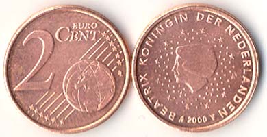 Netherlands KM235(U) 2 Neth. Cents