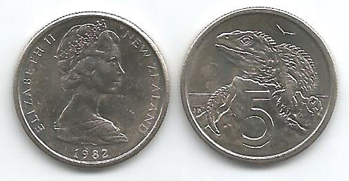 New Zealand KM34(U) 5 Cents