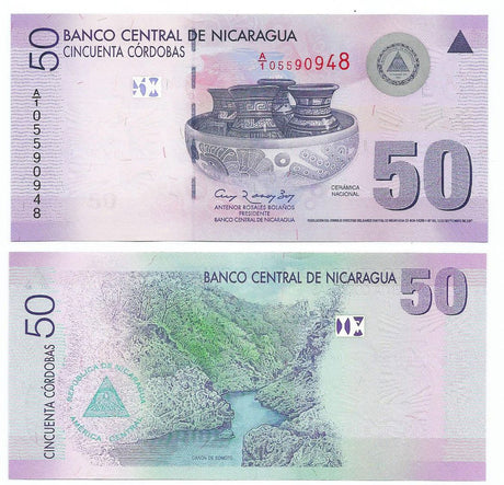 Nicaragua P203(U) 50 Cordobas - Polymer (Plastic)