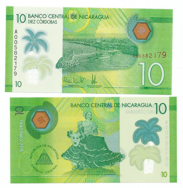 Nicaragua P209(U) 10 Cordobas - Polymer (Plastic)