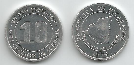 Nicaragua KM29(U) 10 Centavos